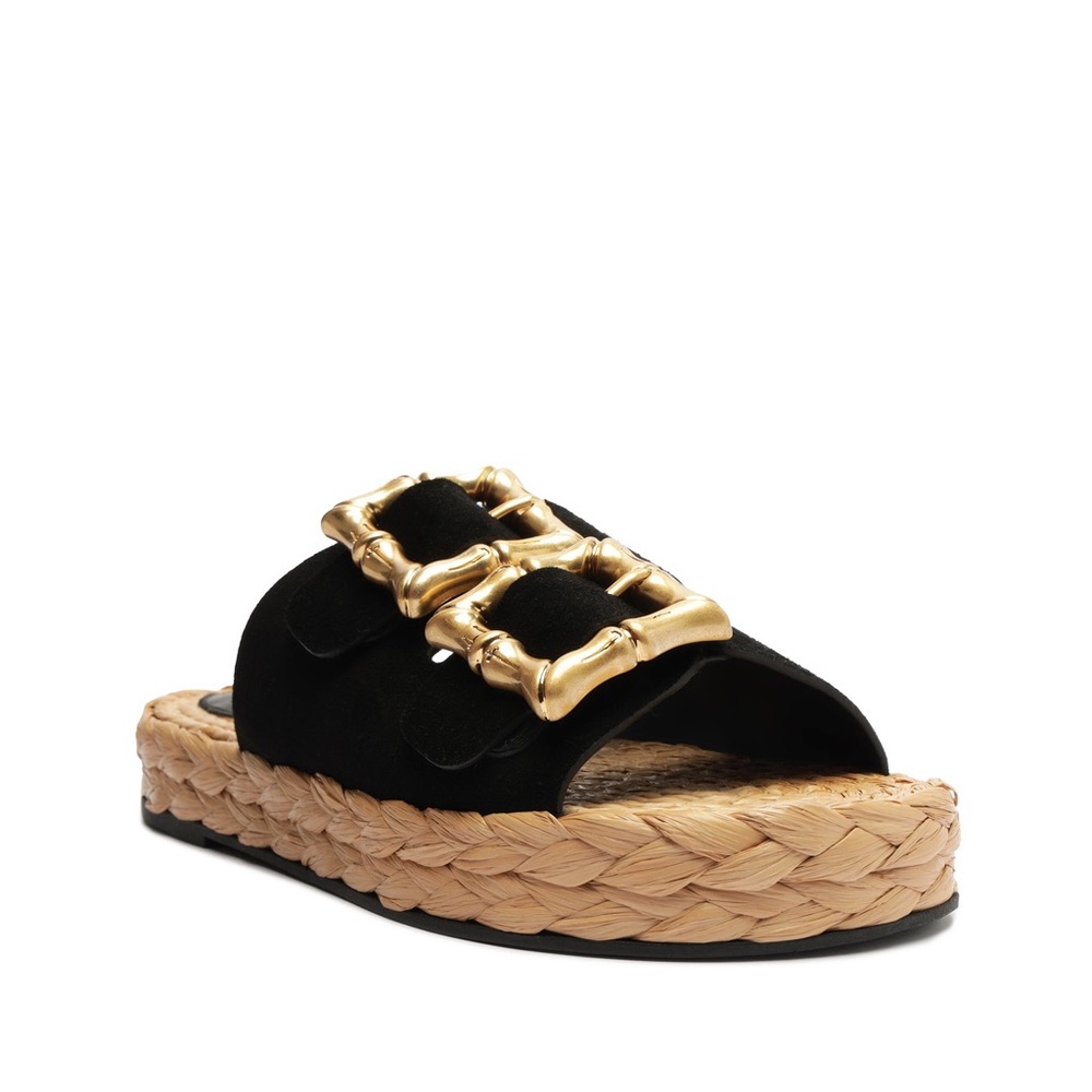 SCHUTZ Enola Rope Flat Sandal Size 9.5 Black - Picture 4 of 10